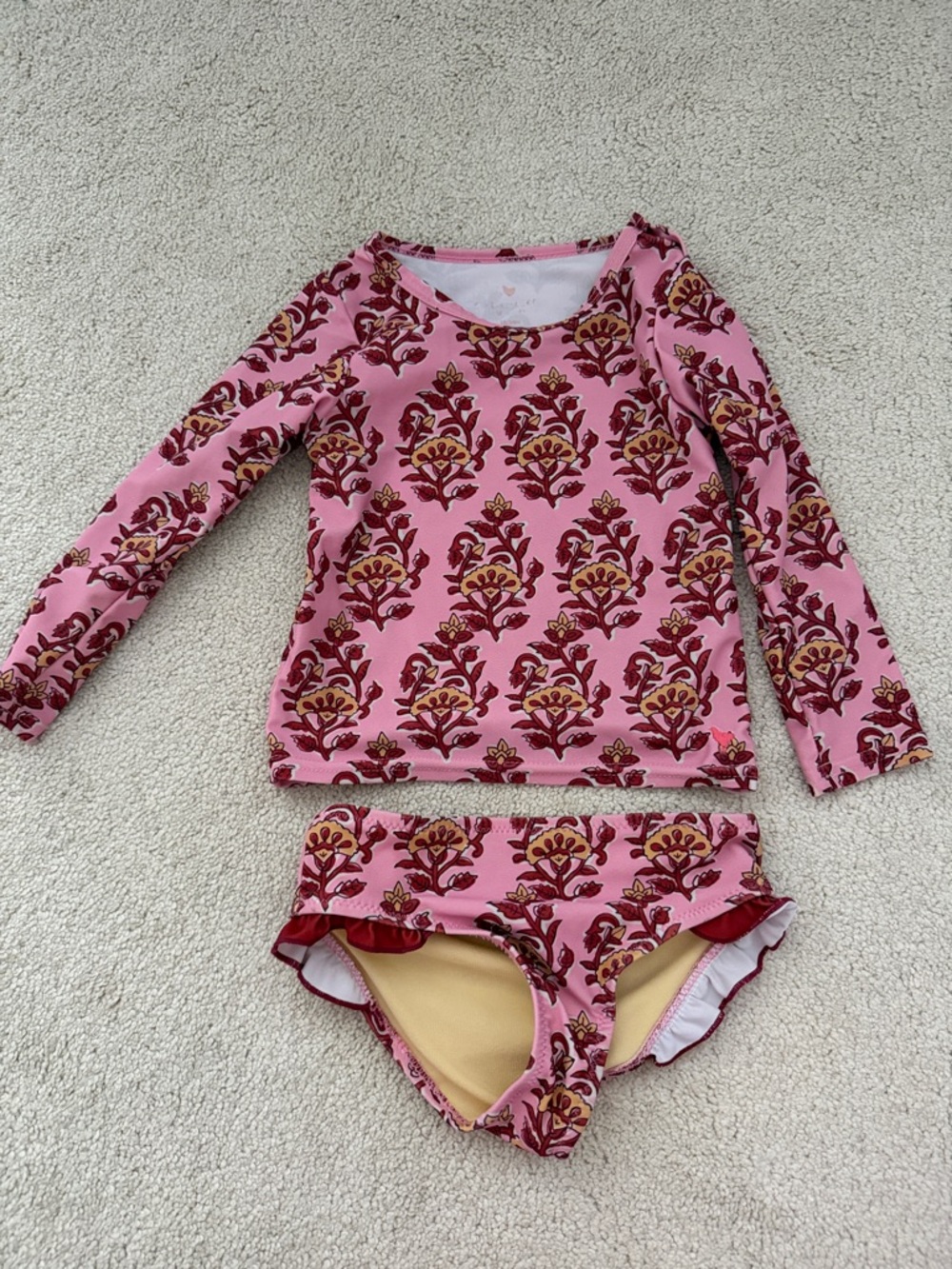Pink Chicken Pink Floral Long-Sleeve Rashguard Set